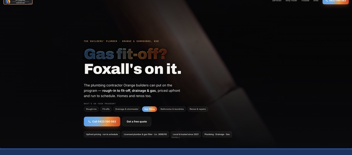 A website we built — Foxall Plumbing